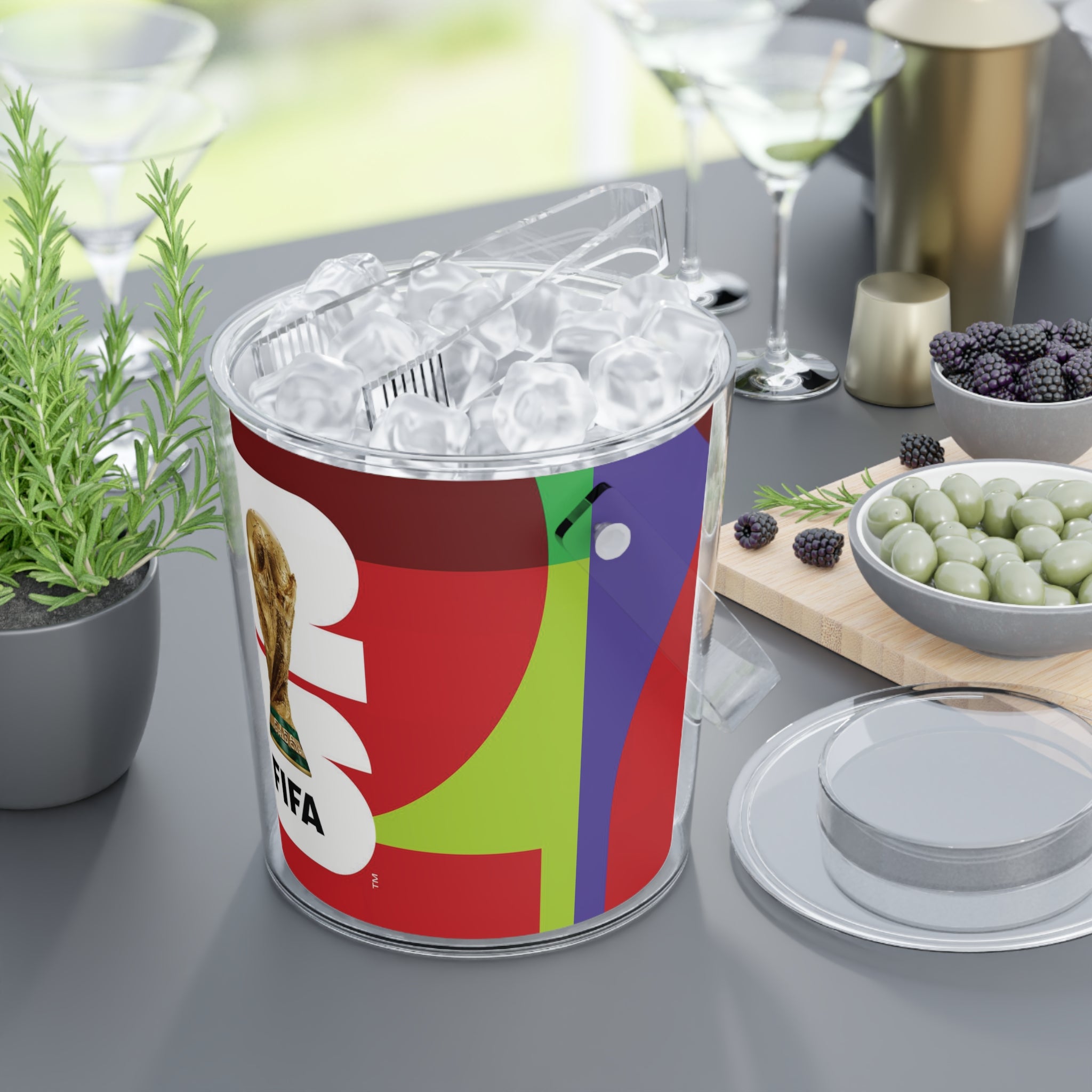 FIFA World Cup 2026 Ice Bucket | Fan Party Cooler with Tongs | Soccer Watch Party Essential